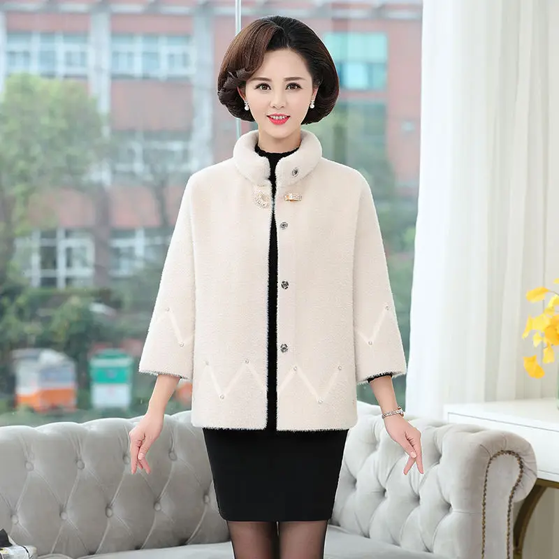 

Sweat Fleece Fur Coat Women 2021 Autumn And Winter Warm Soft Jacket Thick Plush Overcoat Short Tops Outerwear Female Coat