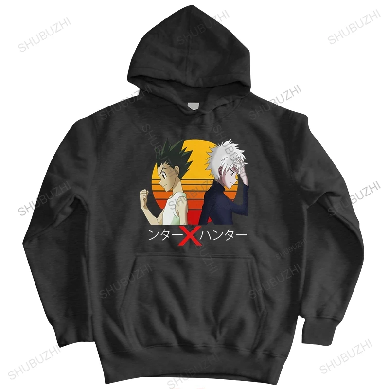 

Толстовка Hunter X Hunter мужская с капюшоном, Свитшот из чистого хлопка с принтом манга в стиле аниме, свободный крой, худи свободного покроя
