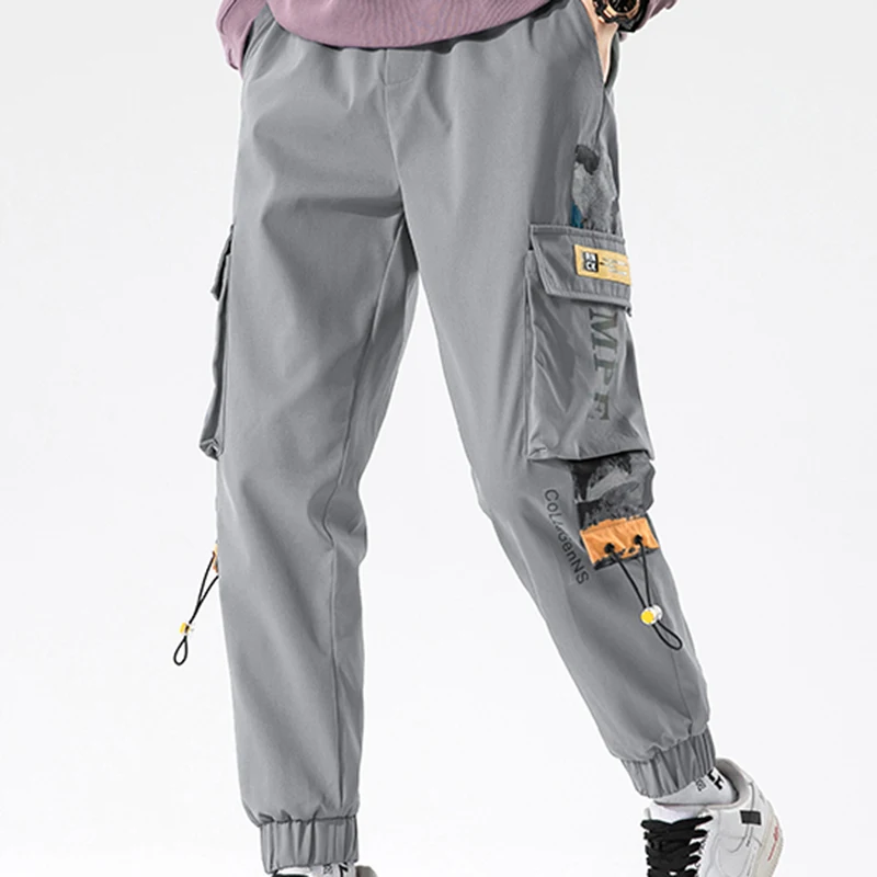 Men Harem Pants Patchwork 2021 Spring Joggers Streetwear Casual 4 Pockets Track Male Fashion Harem Trousers Plus Size 3XL