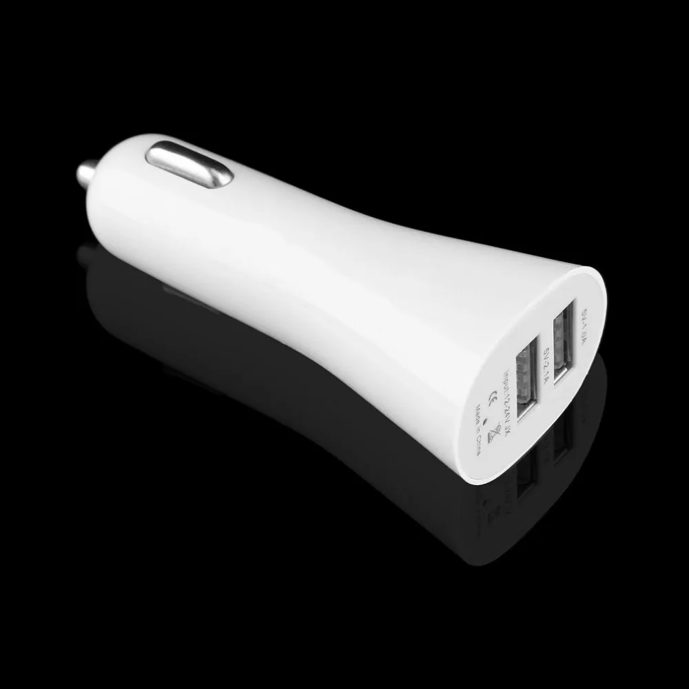 Универсальный Алюминий сплав мини роговидными Dual USB 2-Порты и разъёмы автомобиля