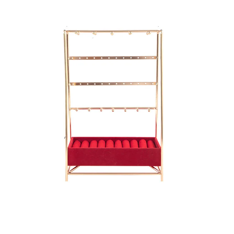 

Jewelry display rack household multifunctional earring rack Necklace rack ring tray dressing table jewelry storage rack