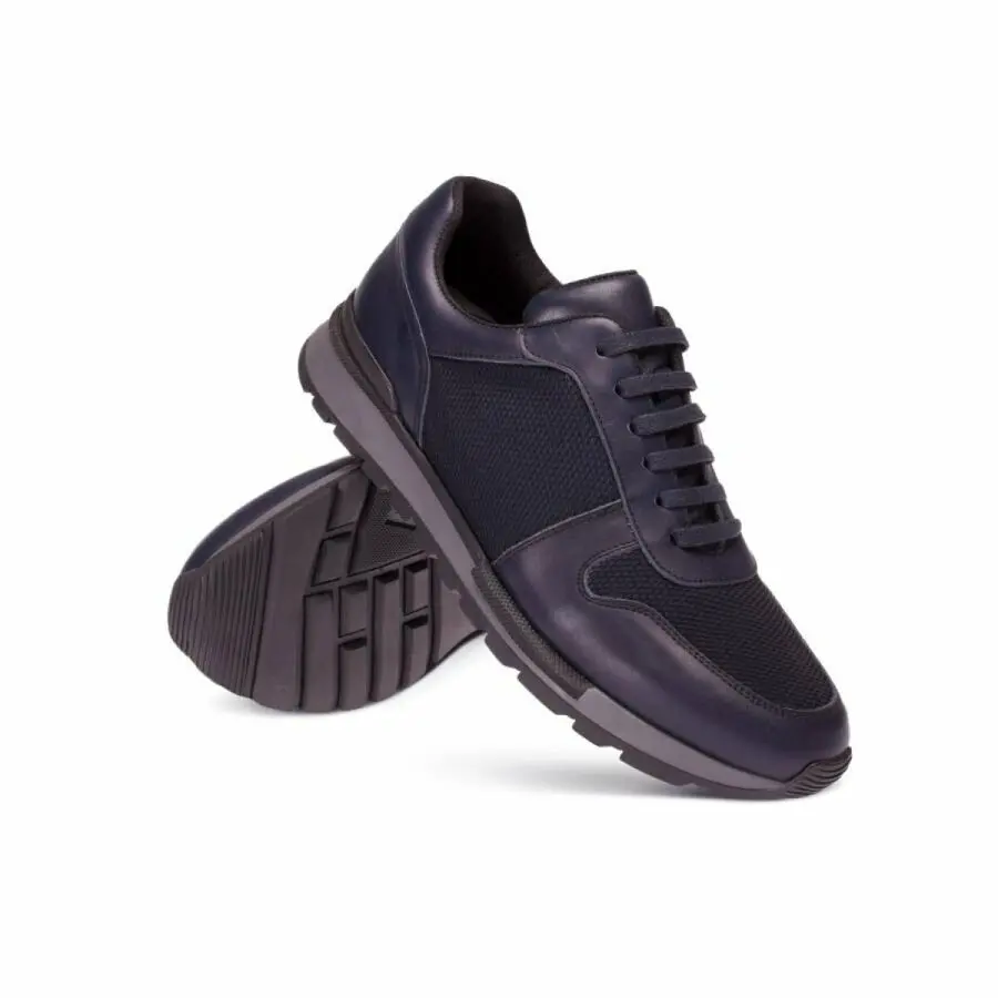 

Sneakers Men Deery, Genuine Leather Navy Blue Sneaker Men Shoes