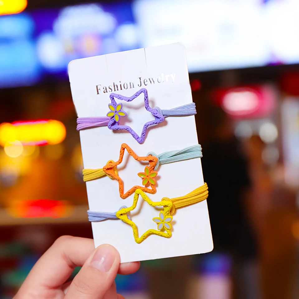 Новые милые эластичные аксессуары для волос ленты Детские резинка хвоста полосы