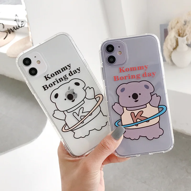 

Korean Style Bear TPU Silicone Case Cover for Apple iPhone 13 12 11 Pro Max 12 Mini X XR XS Max