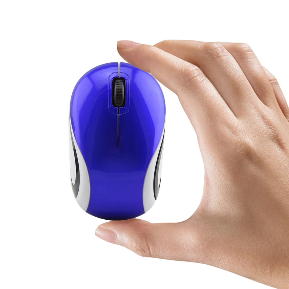 Синий CHYI Беспроводная мини-мышь для детей 1600 dpi оптическая 3D маузы с usb-приемником компьютерные игровые Мыши для ПК ноутбука - Цвет: Синий