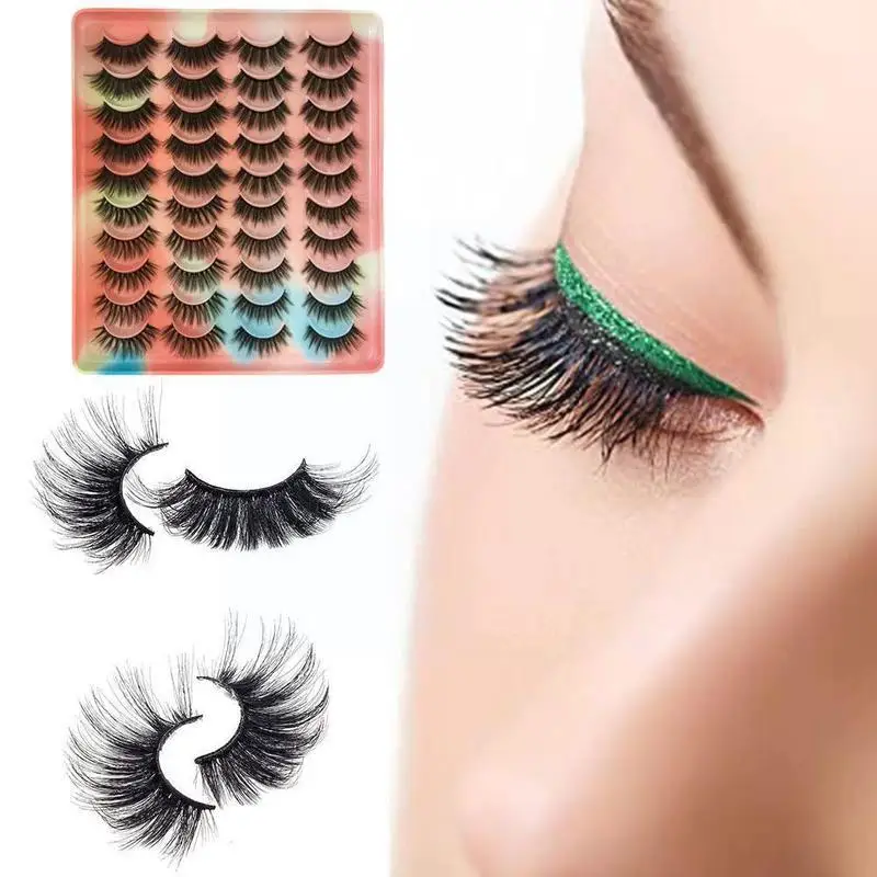 

20 пар ресниц 5d норковые ресницы пушистые мягкие искусственные ресницы для наращивания макияжа искусственные норковые ресницы D2i3