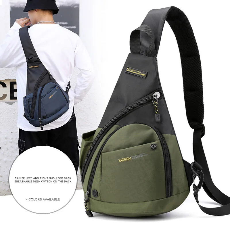

Casual Knapsack 2020 Men Chest Bag Waterproof Nylon Travel Phone Pouch Sports Messenger Bags Backpack Male Short Trip Bag