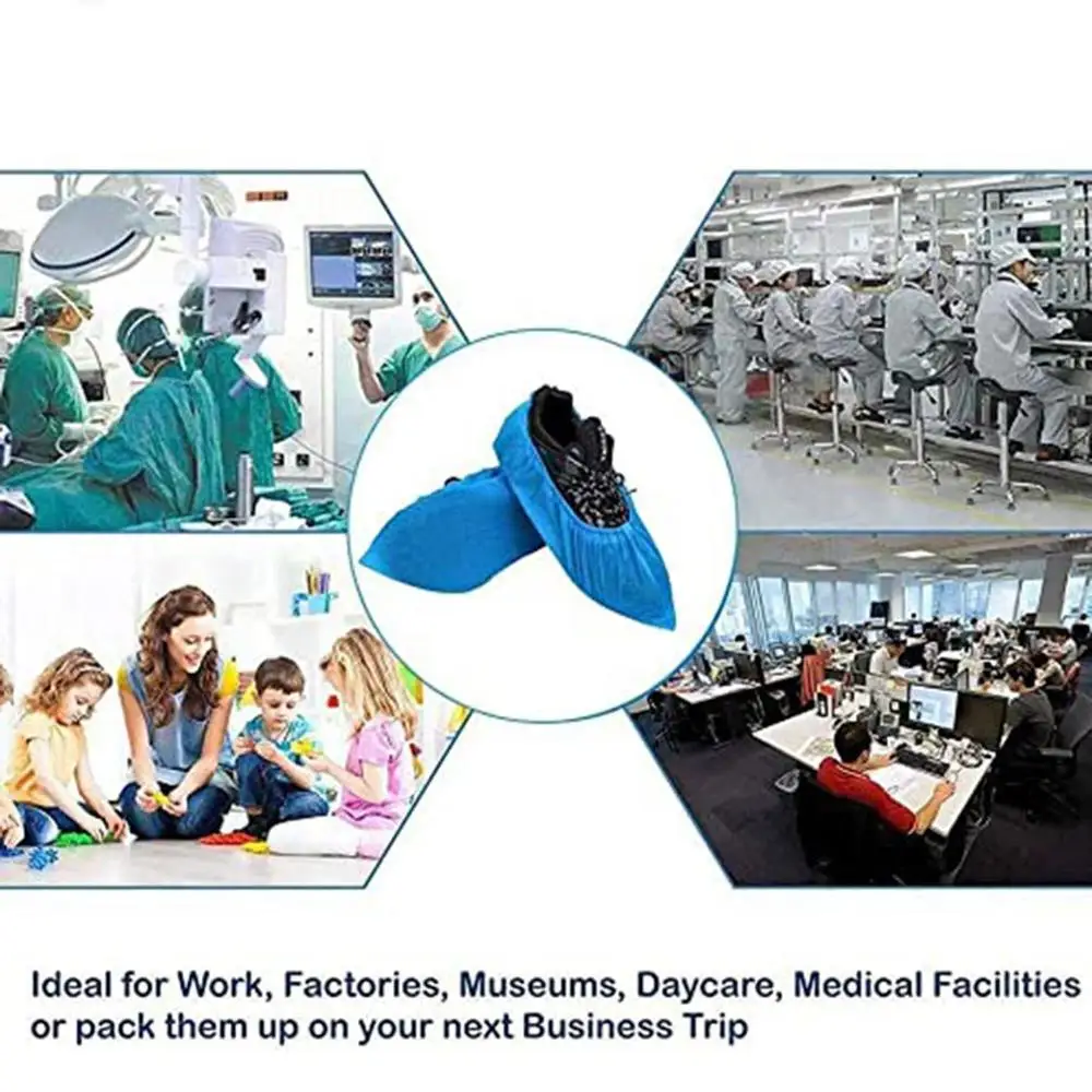 

100Pcs Disposable Shoe Cover Plastic Foot Cover Thickened Design Good Durability Tough Rainy Outdoor Cleaning Shoe Covers