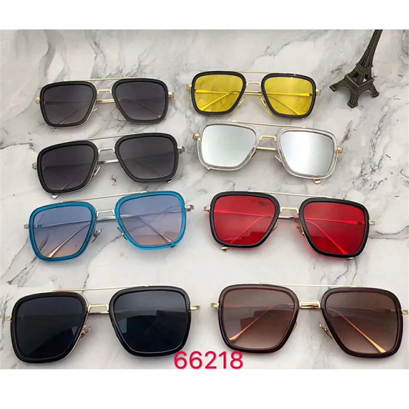 

Retro Vintage Designer Steam Punk Pilot Sunglasses Iron Man Stark Sun Glasses Men Gothic Rossi Coating UV400