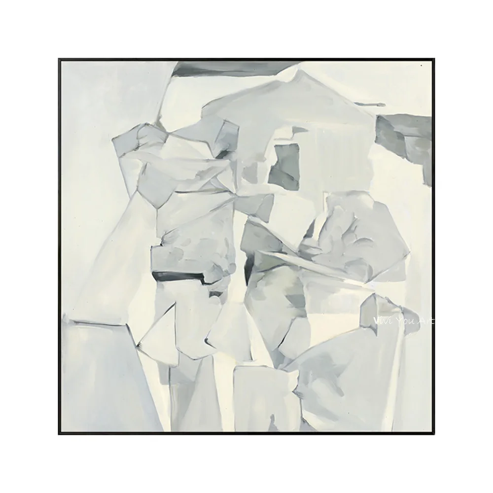 

Gray Canvas Painting Modern Home Gold Poster and Handmade Wall Picture for Living Room Abstract Scandinavian Wall Art