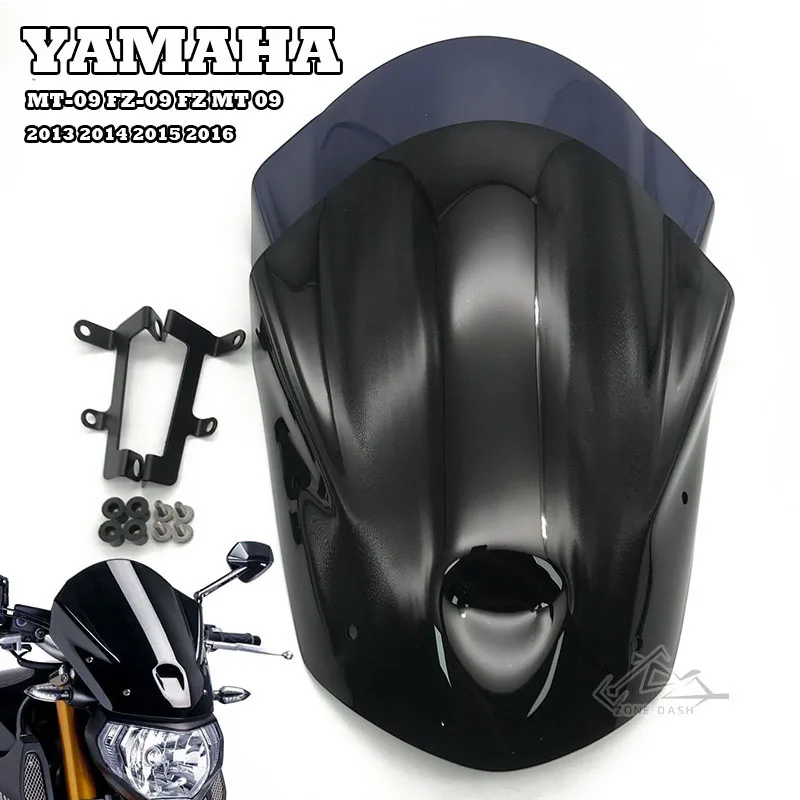 

MT09 FZ09 из АБС-пластика для мотоцикла лобовое стекло с монтажным кронштейном винты для Yamaha MT-09 FZ-09 FZ MT 09 2013 2014 2015 2016