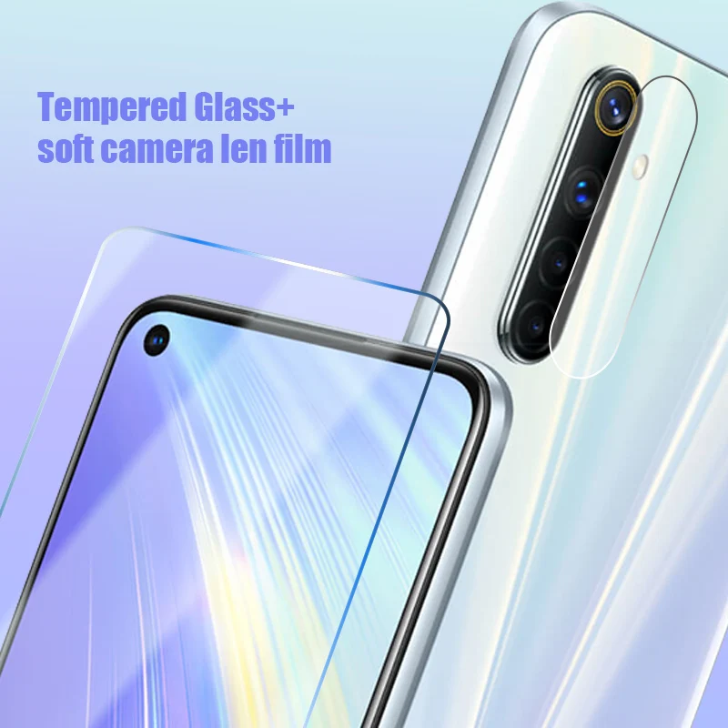 2 в 1 закаленное стекло для realme C3 (3 камеры) C11 C17 C15 C12 C3i C2 C1 защита экрана Realme Q2i Q2 Pro Q