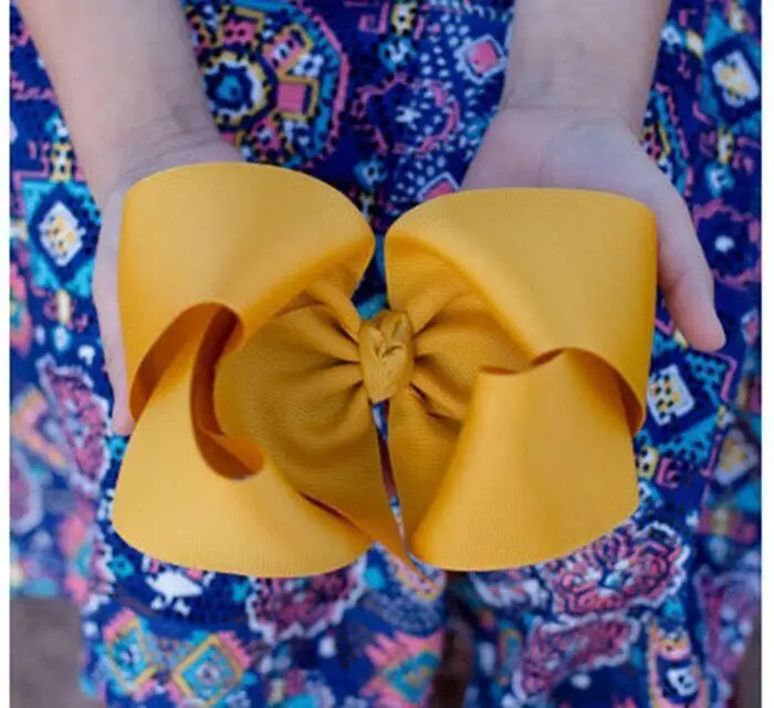 

Solid Color Grosgrain Ribbon 8 Inch Big Bow Hairpin Clips Baby Girls hair accessories clips hairpin