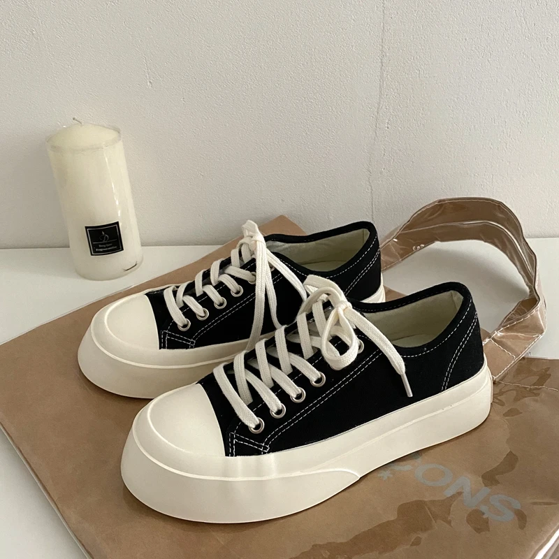 

Autumn Women's Autumn Sneakers 2021 New Sports Shoes Platform Vintage Casual Footwear Round Head Tennis Japanese Boots Female