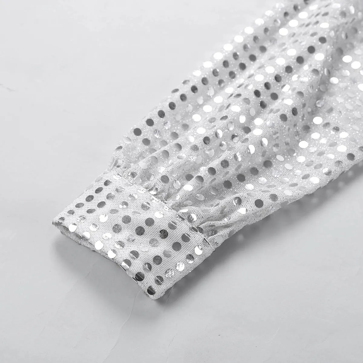 Новая мужская модная танцевальная рубашка блестящая Прозрачная сетка с длинным