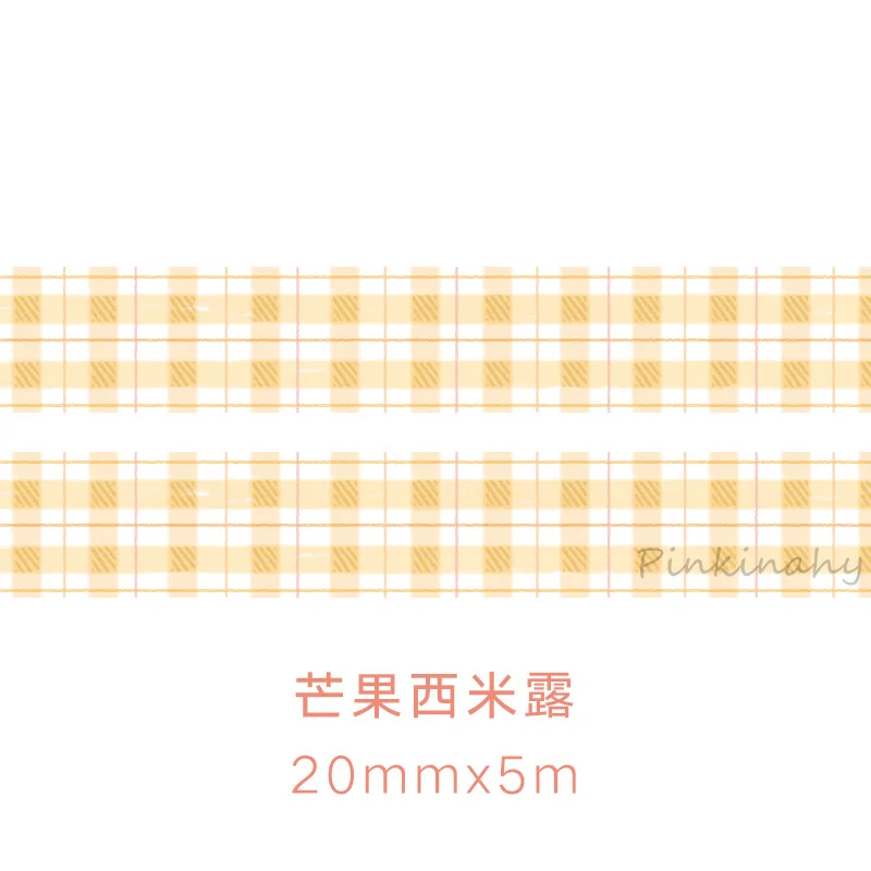 Candy Color Grid Masking Tape Bullet Journal Washi Tape Decorative Tape DIY Scrapbooking Sticker Label Stationery - Цвет: 5