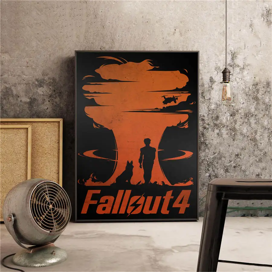 Fallout 3 4 игровой плакат Классический рисунок настенное Искусство Наклейка бумага для поделок в стиле ретро Античная живопись кафе, бар, паб домашний декор 42x30 см