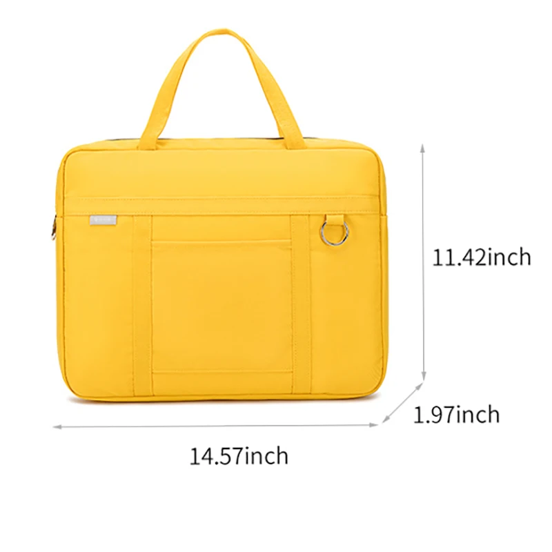 Shouldcat Laptop Bag 14 inch Waterproof Solid Color Notebook Bag A4 Document Briefcase Bag
