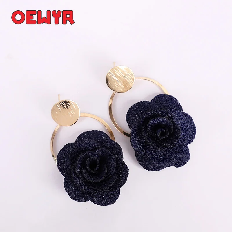 OEWYR, новинка, корейская мода, женские серьги, винтажные, цветы, висячие серьги, красочные, богемные, Индивидуальные ювелирные изделия