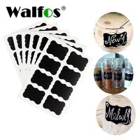 walfos 72pcs kitchen label stickers organizer white chalk marker waterproof reused jars glass bottles chalkboard labels for home