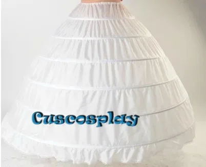 

High Quality White 6 Hoops Petticoat Crinoline Slip Underskirt For Dress Bridal Gown In Stock