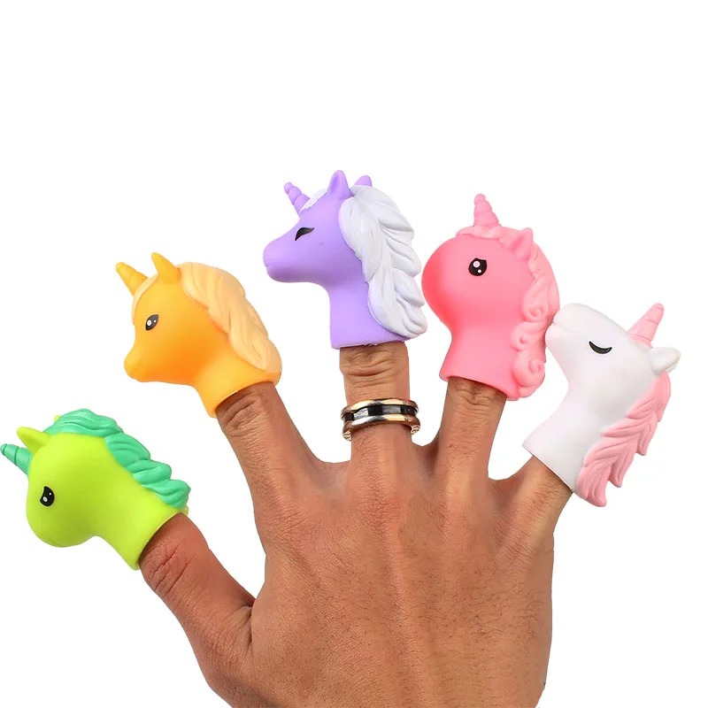 

5pcs/set animals finger puppets baby plush toys finger dool Doll Unicorn Version Fairy Pony Toys for children Girl