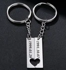 Брелок с гравировкой в виде сердца, персонализированный набор ключей с датой и именем короля, любовь, подарок для пары, подруги, бойфренда