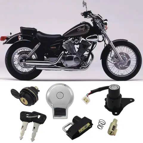 Мотоциклетный топливный бак, бензиновый колпачок, переключатель зажигания, замок сиденья, комплект ключей для Yamaha XV125 VIRAGO 1997-2000 XV250 VIRAGO 250 ...