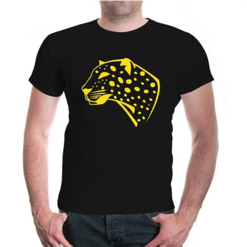 

Cool Design African Wildlife Silhouette of Leopard Head T-Shirt Cotton O-Neck Short Sleeve Men's T Shirt Size S-3XL