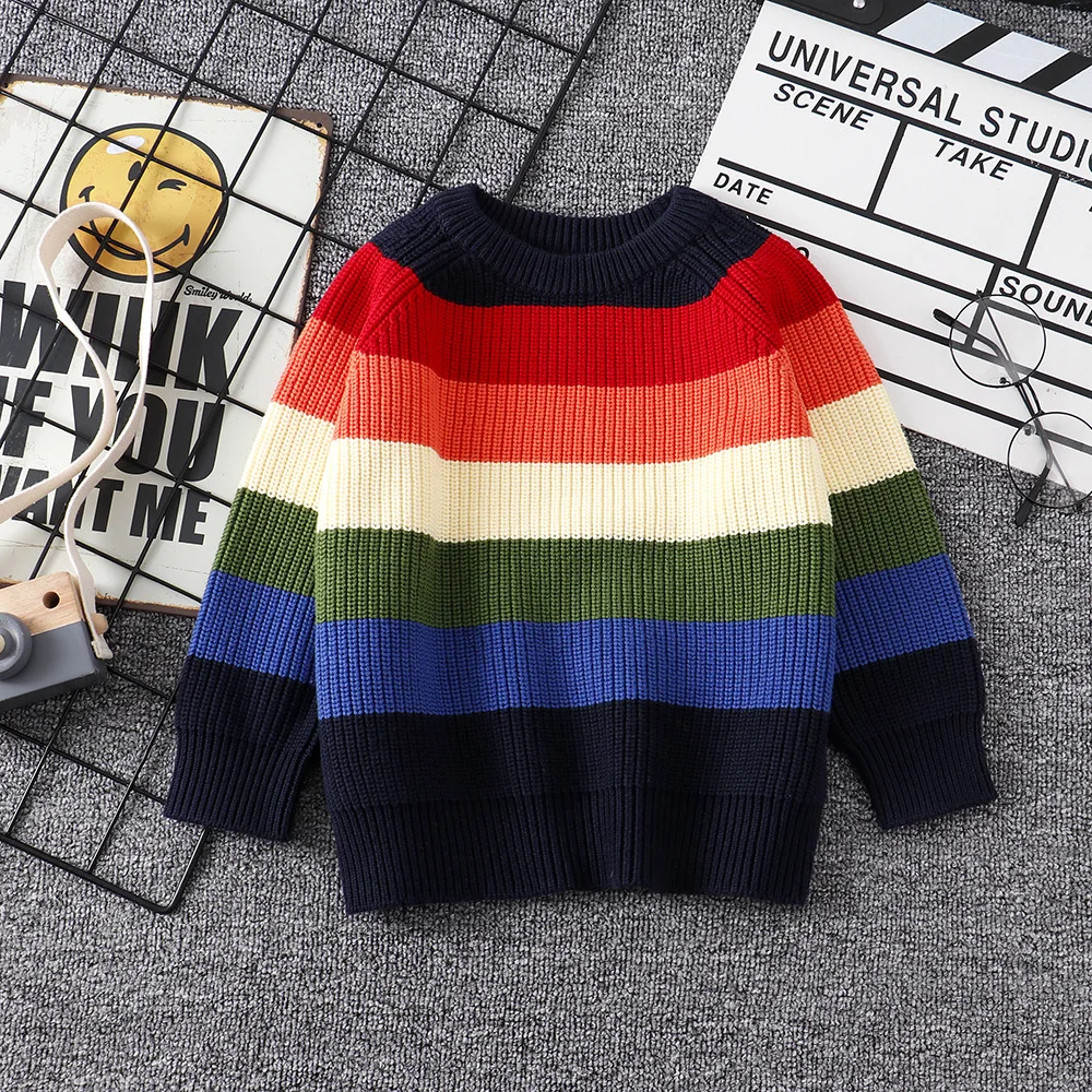 BINIDUCKLING/Детский свитер для девочек Сезон осень весна Теплый детский пуловер в