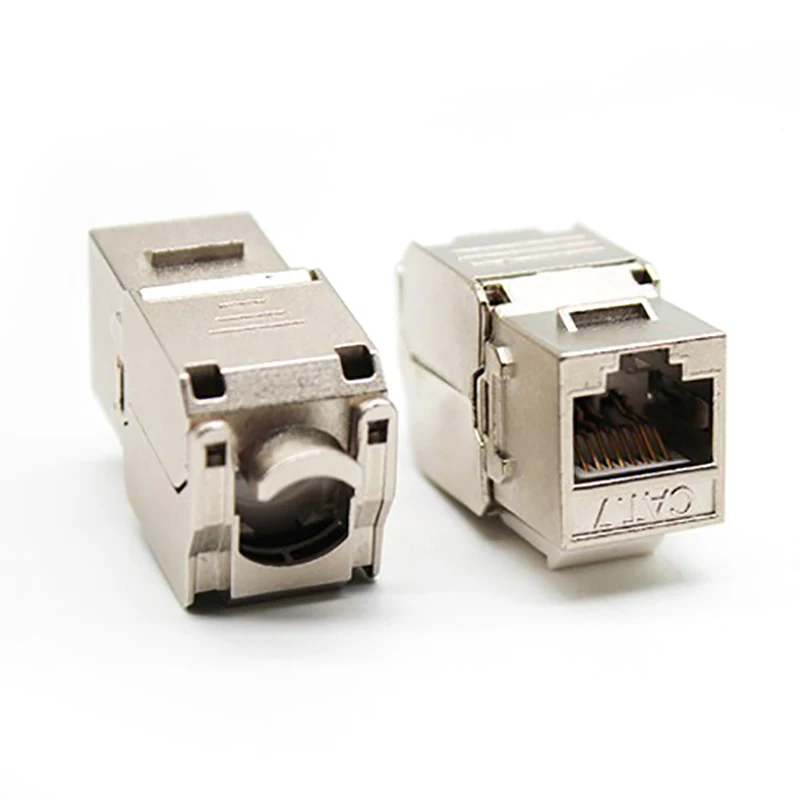 12 шт. RJ45 Keystone Cat7 Экранированный FTP цинковый сплав модуль сетевой Jack разъем адаптер