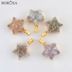 18K Gold Star Shape Natural Agates Druzy Pendant for Necklace, 18inch Gold Pendant Necklace Natural Druzy Pendant Necklace G2023 18K Gold Star Shape Natural Agates Druzy Pendant for Necklace, 18inch Gold Pendant Necklace Natural Druzy Pendant Necklace G2023
