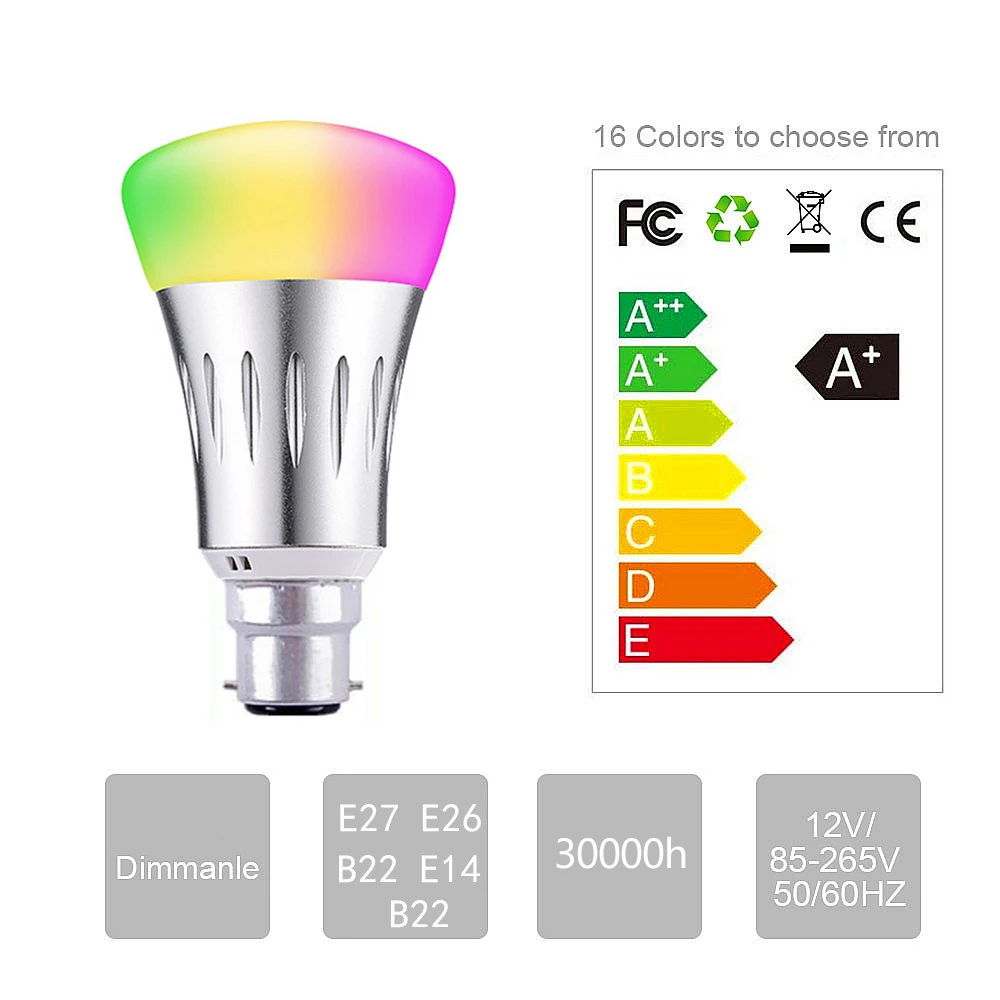 RGB RGBW светодиодный светильник магический E27 B22 AC85-265V 10 Вт 3 меняющий цвет Пульт