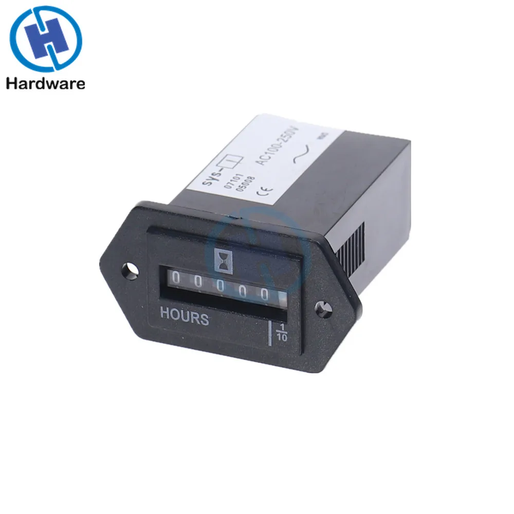 AC100 250V 6 цифр счетчик моточасов полный Герметичный кварцевые Таймер Счетчик SYS 1 0 H