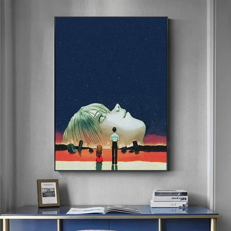 

Wall Decor Cartoon Poster Evangelion Canvas Painting Anime Wall Art Prints Picture for Bedroom Boy Kids Room Home Cuadros Decor
