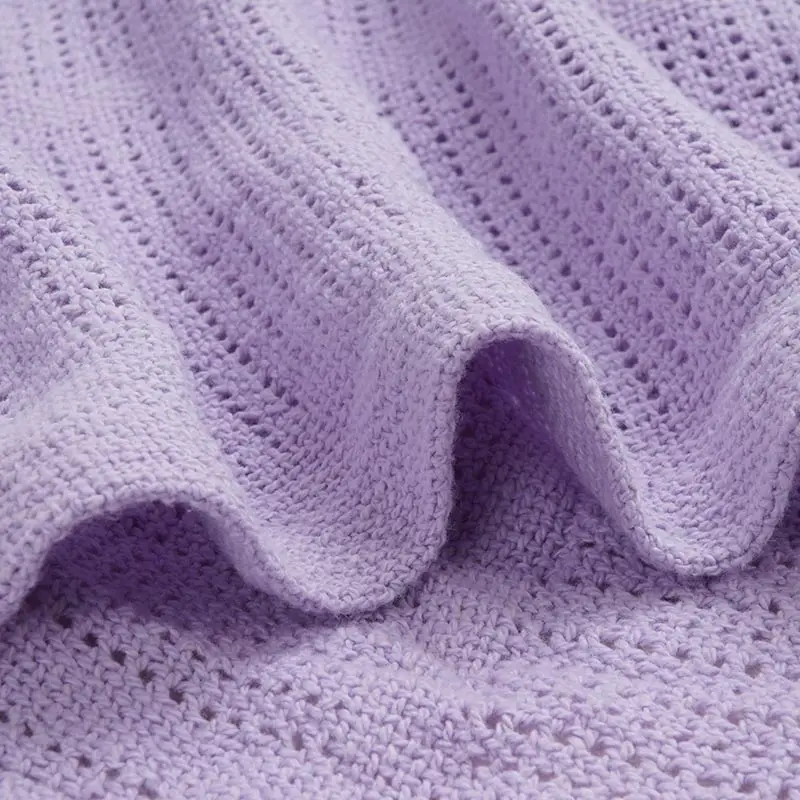 Детское Хлопковое одеяло для коляски новорожденных фотосъемки однотонное