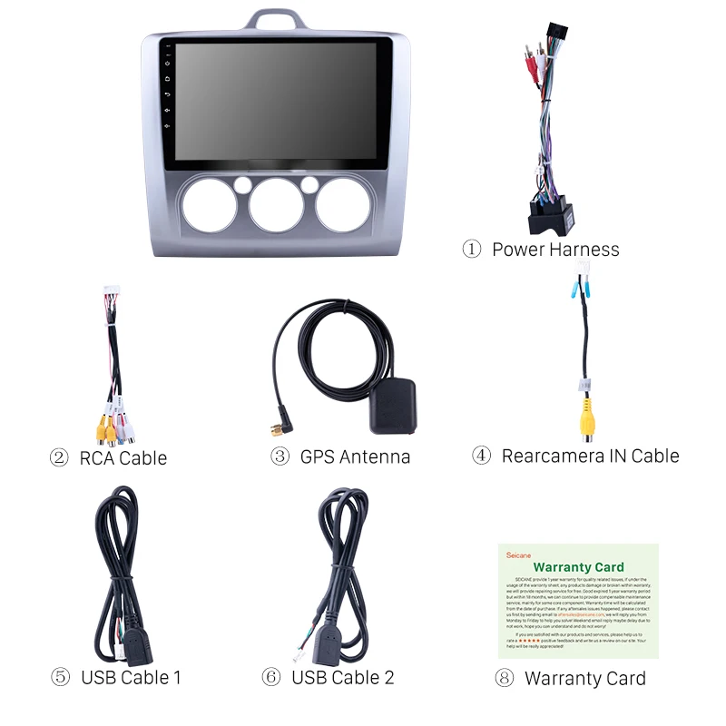 Автомагнитола 2 Din Android 9 1 мультимедийный MP5 плеер для Ford Focus EXI MT 3 Mk2 2004 2005 2006 2007 2008 2009