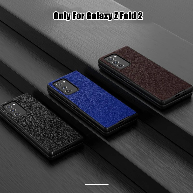 

For Samsung Galaxy Z Fold 2 Case Z Fold2 Cover Luxury Genuine Leather Case for Galaxy Z Fold 2 5G Cover Shockproof Coques