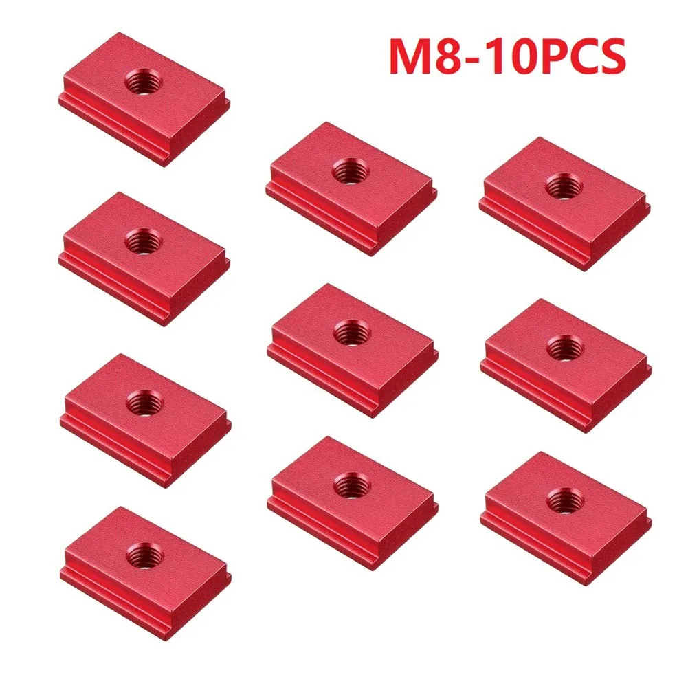 

10PCS M6/M8 T-tracks Model Aluminium Alloy T-Slot Nut Standard Slider Miter Woodworking Jig Tool Workbench Router Table Fastener