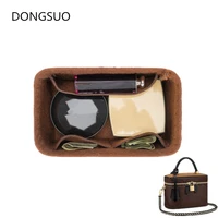 insert bag fits for designer brand bucket box handbag base shaper organizer makeup inner purse organize portable cosmetic bag