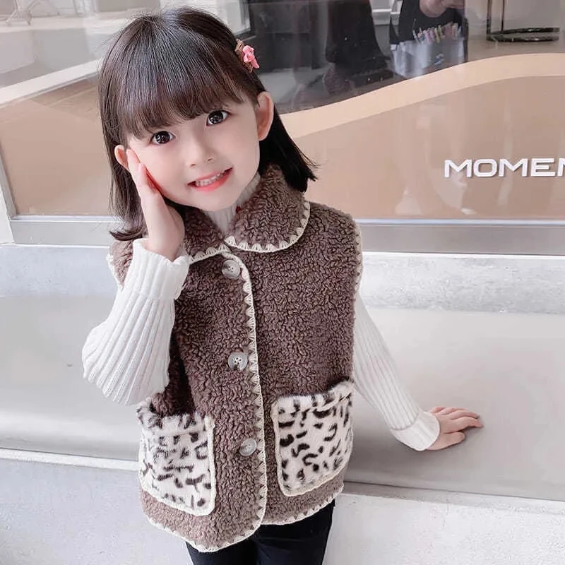 

Girls cashmere vests wearing new spring autumn child clothes foreign style baby kids girls lamb wool vests shoulder tops P4 357