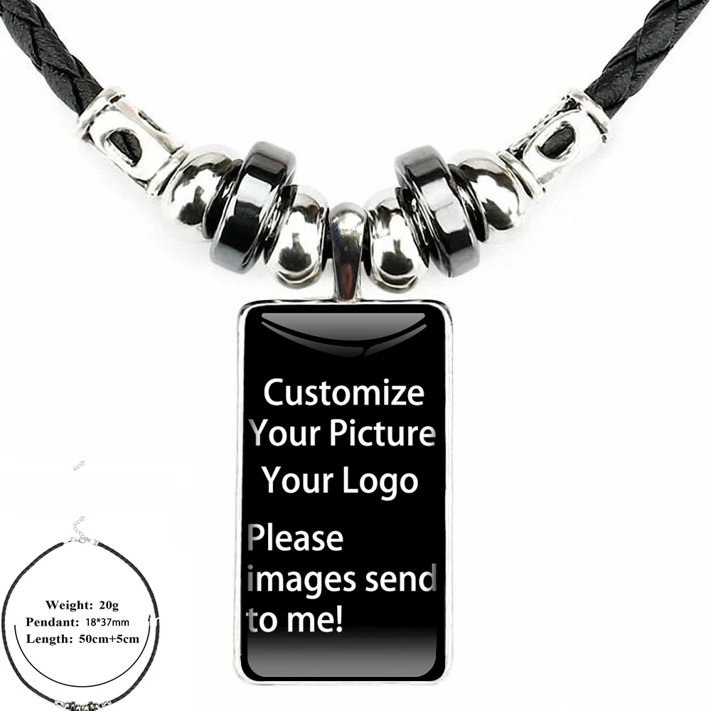 For Girls Handmade Gift Adorable Animal Fashion Glass Cabochon Black Hematite Necklace With Women Statement Pendant Rectangle | Украшения и