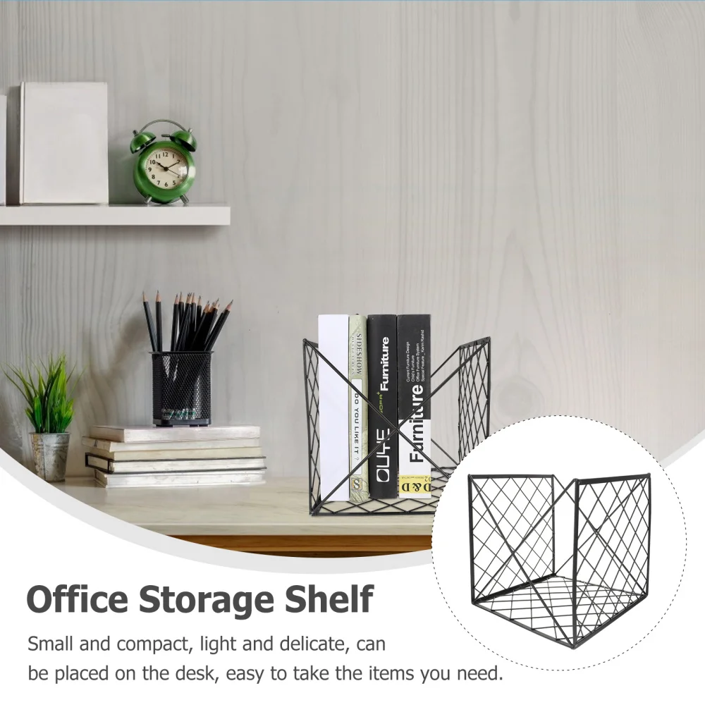 

Multi-functional Iron Desk Rack Practical Reading Room Office Storage Rack
