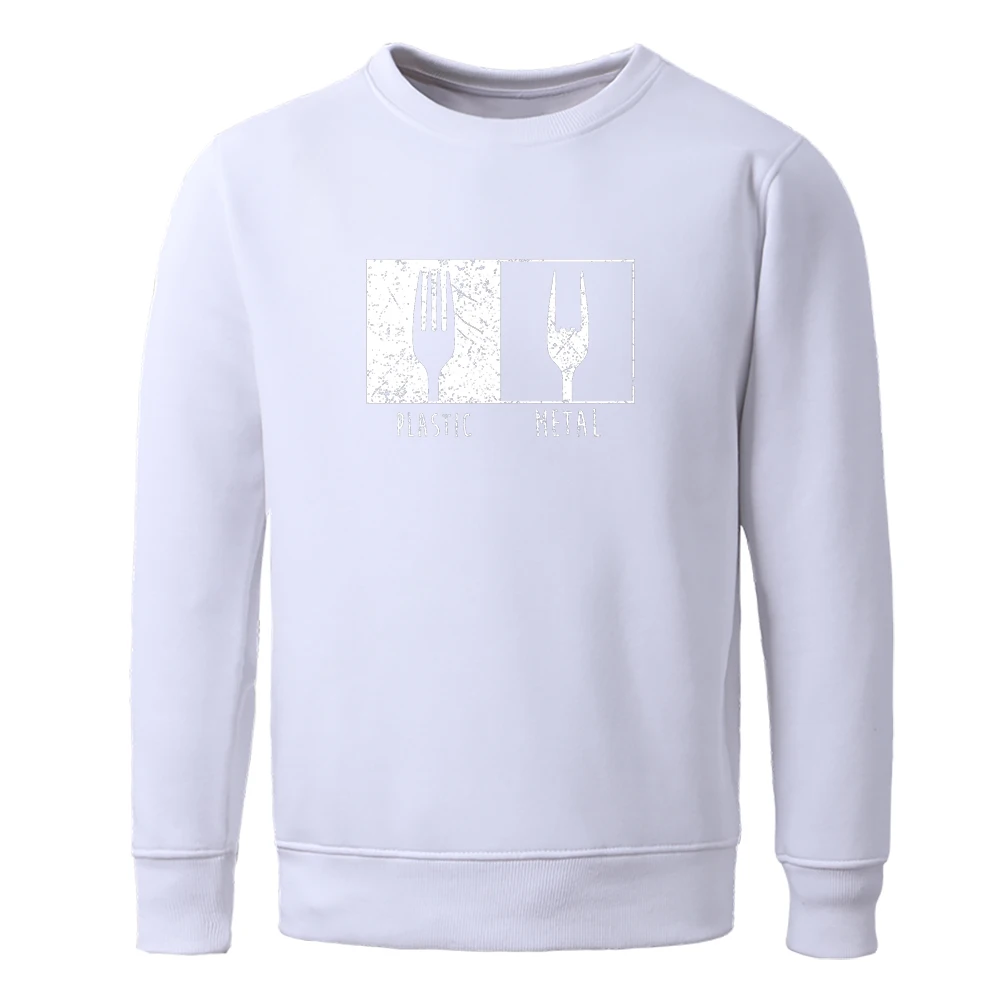 

Everyday Objects Pattern Metal Plastic Fork Print Clothing Man Long Sleeve Casual Sweatshirt Men Streetwear Punk Hoody Mens
