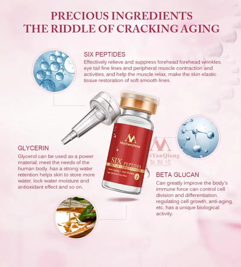 Восстанавливающий Концентрат 10 мл с шестью пептидами эмульсия для омоложения