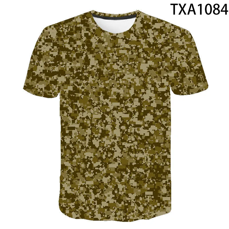 

Summer Short Sleeve Military Camouflage 3D T shirt Boy Girl Kids Fashion Streetwear Men Women Children Printed Cool Tops Tee