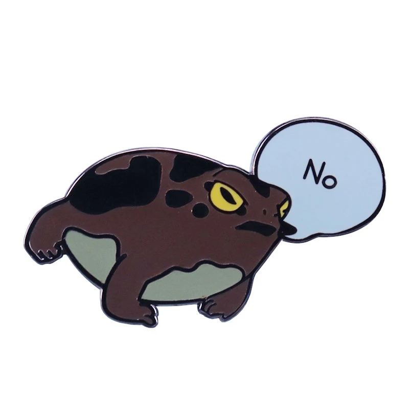 

Funny Say No Toad Brooch Cute Green Frog Amphibian Animal Enamel Alloy Broche Ornament Badge Lapel Pins NEVER STOP SCREAMING