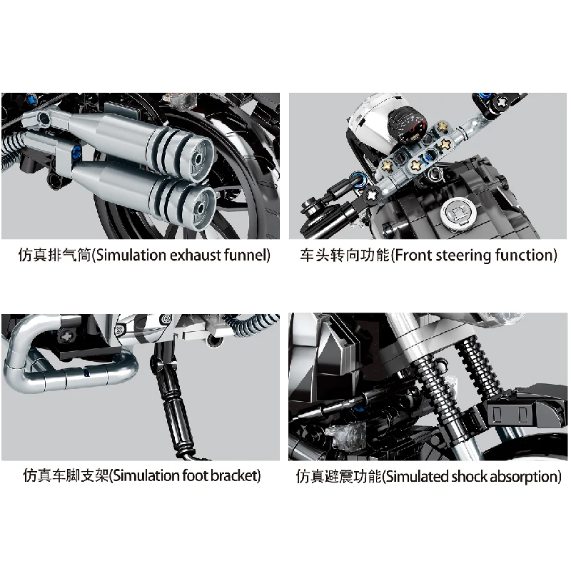 

MOC City Climbing Motorcycle 886pcs High-tech Creator DIY Model Building Blocks Bricks educational Toys For Kids birthday Gifts