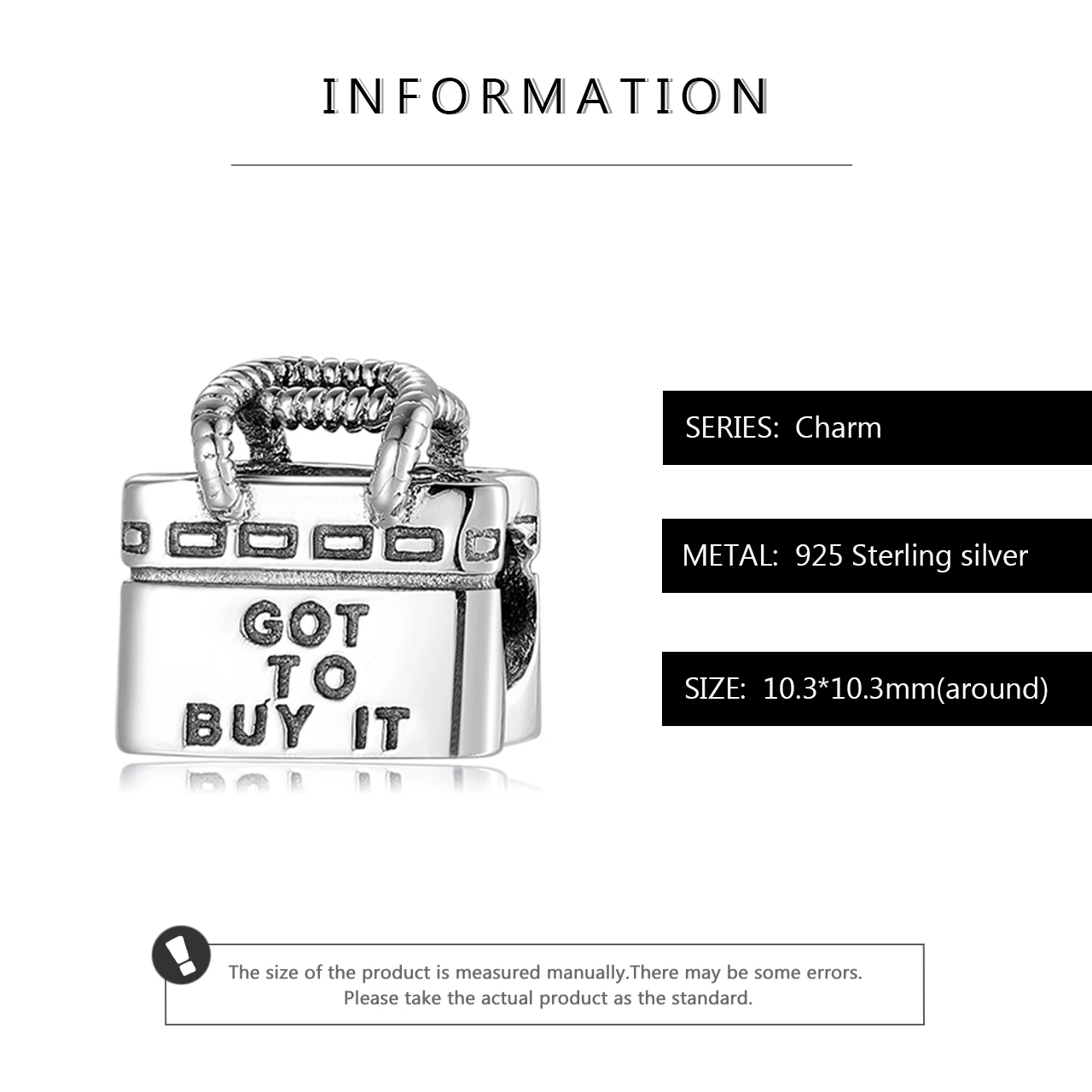 Настоящее 925 пробы серебро шоппинг тоут изящные бусы ювелирное изделие подходят