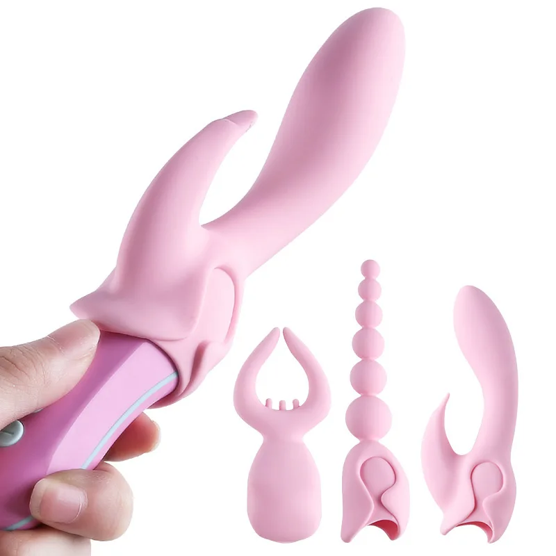 Женский мастурбатор вибратор для точки G фаллоимитатор с 3 Головными Уборами